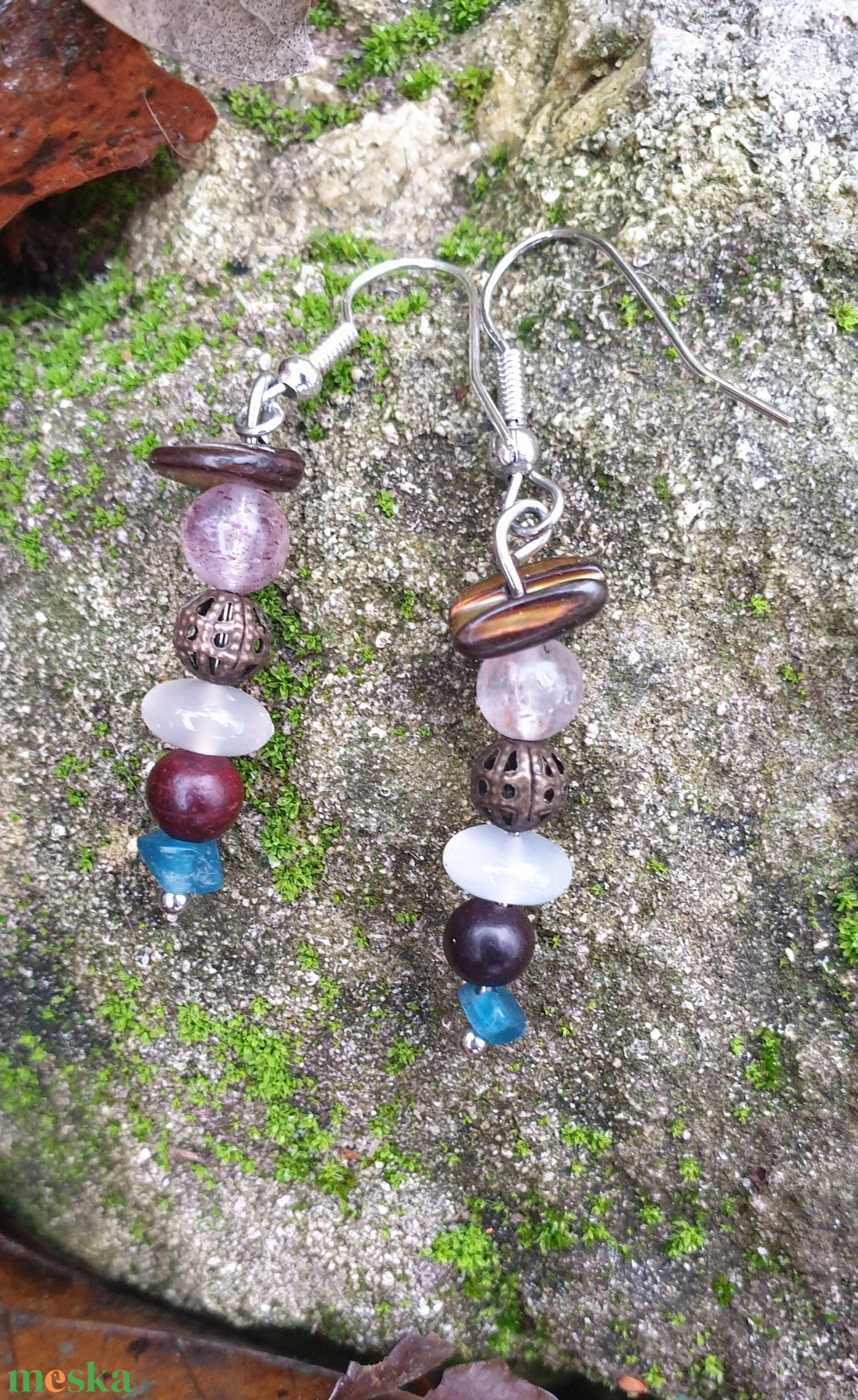 Őszi színek fülbevaló  - ékszer - fülbevaló - lógó fülbevaló - Meska.hu