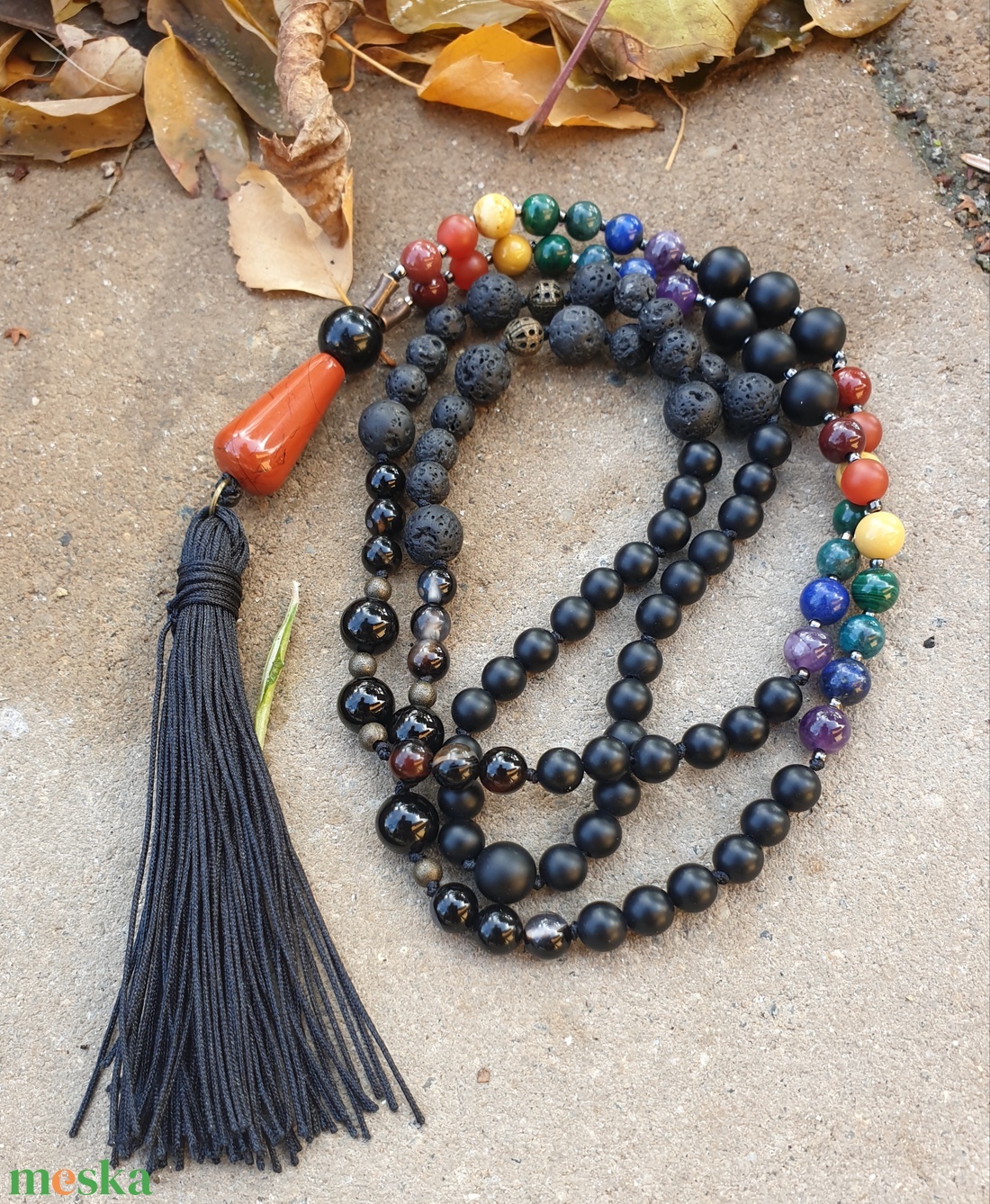 7 csakra Mala  - ékszer - nyaklánc - bojtos nyaklánc - Meska.hu