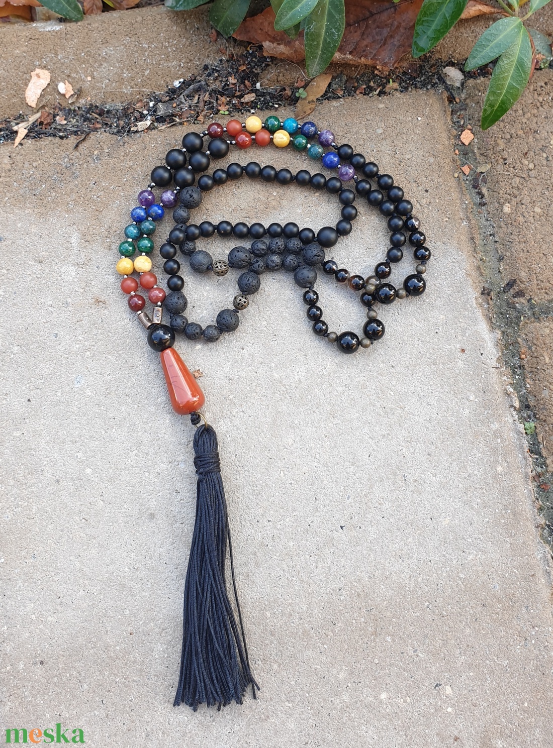7 csakra Mala  - ékszer - nyaklánc - bojtos nyaklánc - Meska.hu