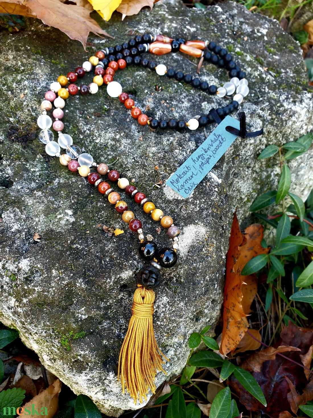 Nyílj meg a változások felé 108 szemes Mala  - ékszer - nyaklánc - bojtos nyaklánc - Meska.hu