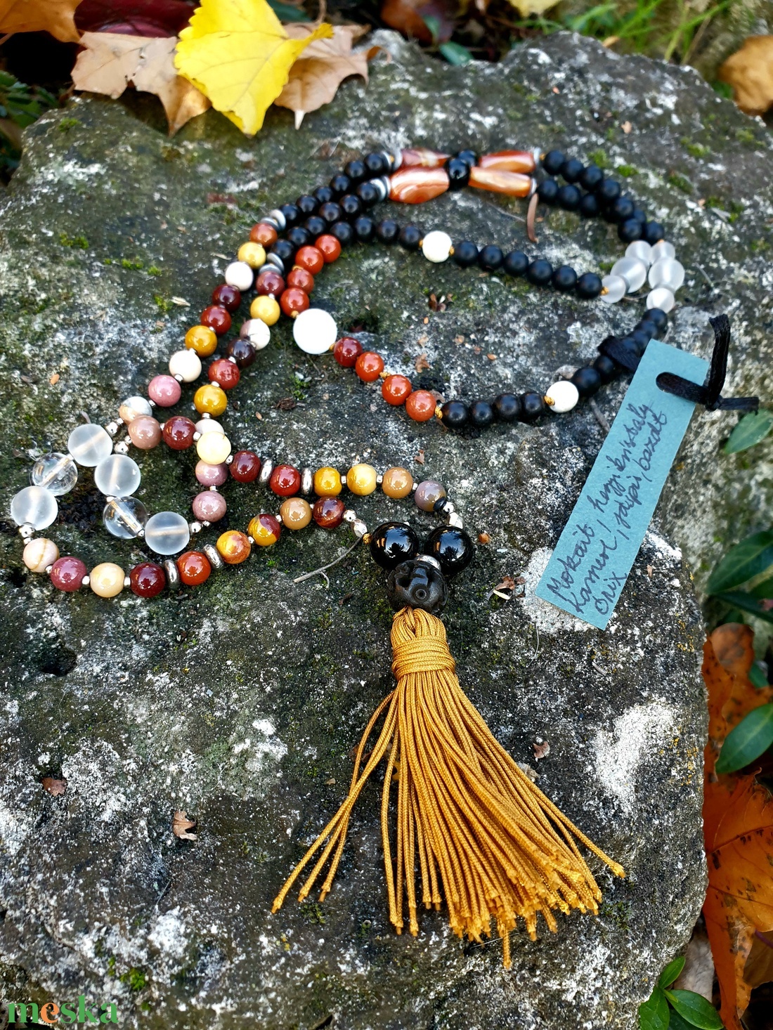 Nyílj meg a változások felé 108 szemes Mala  - ékszer - nyaklánc - bojtos nyaklánc - Meska.hu