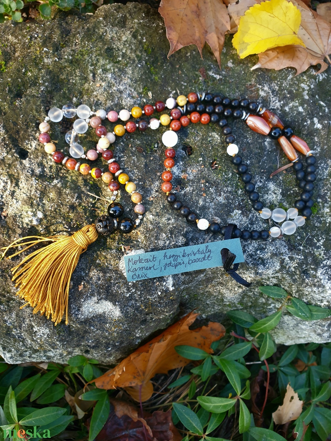 Nyílj meg a változások felé 108 szemes Mala  - ékszer - nyaklánc - bojtos nyaklánc - Meska.hu