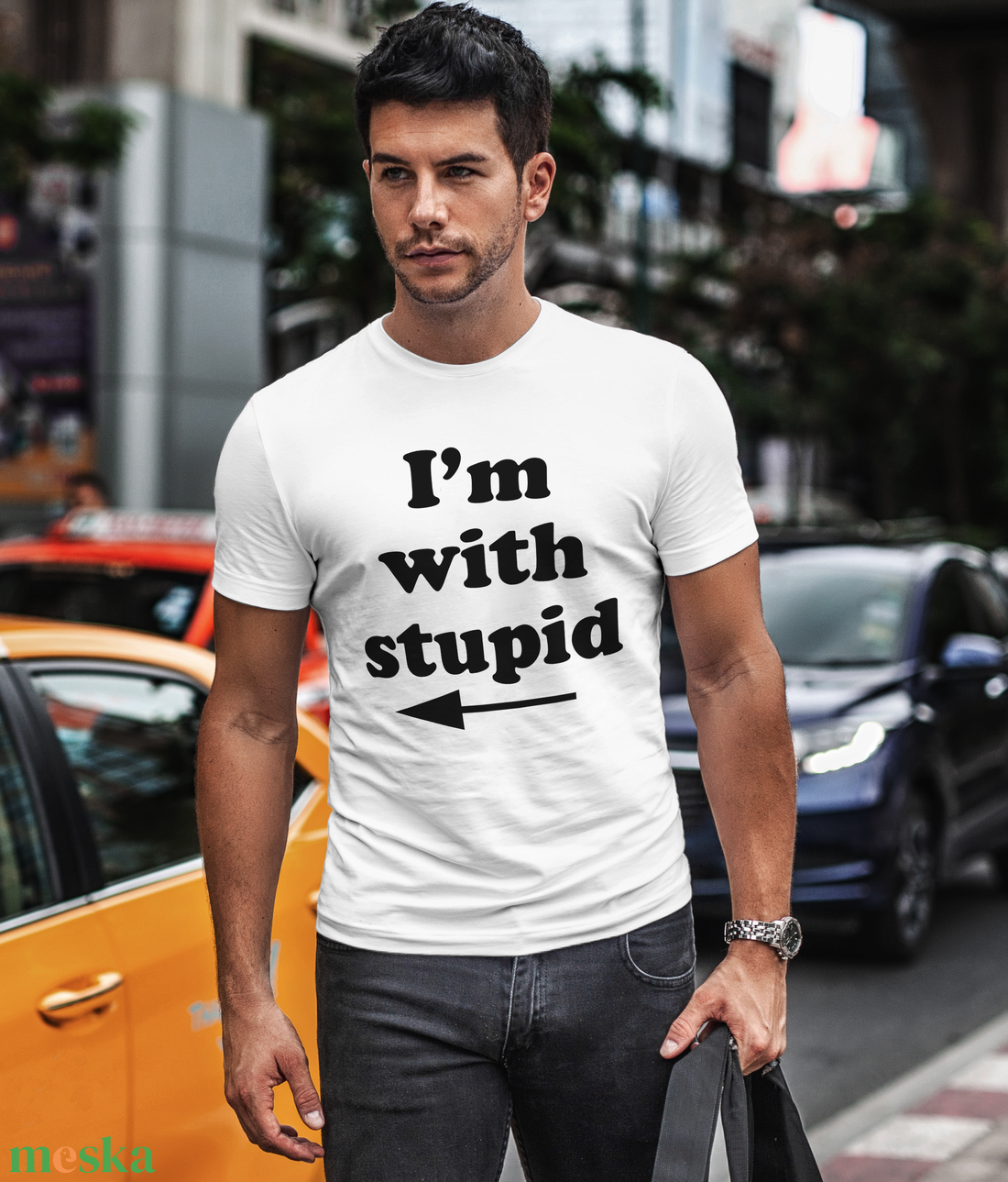 I'm with stupid - ruha & divat - női ruha - póló, felső - Meska.hu