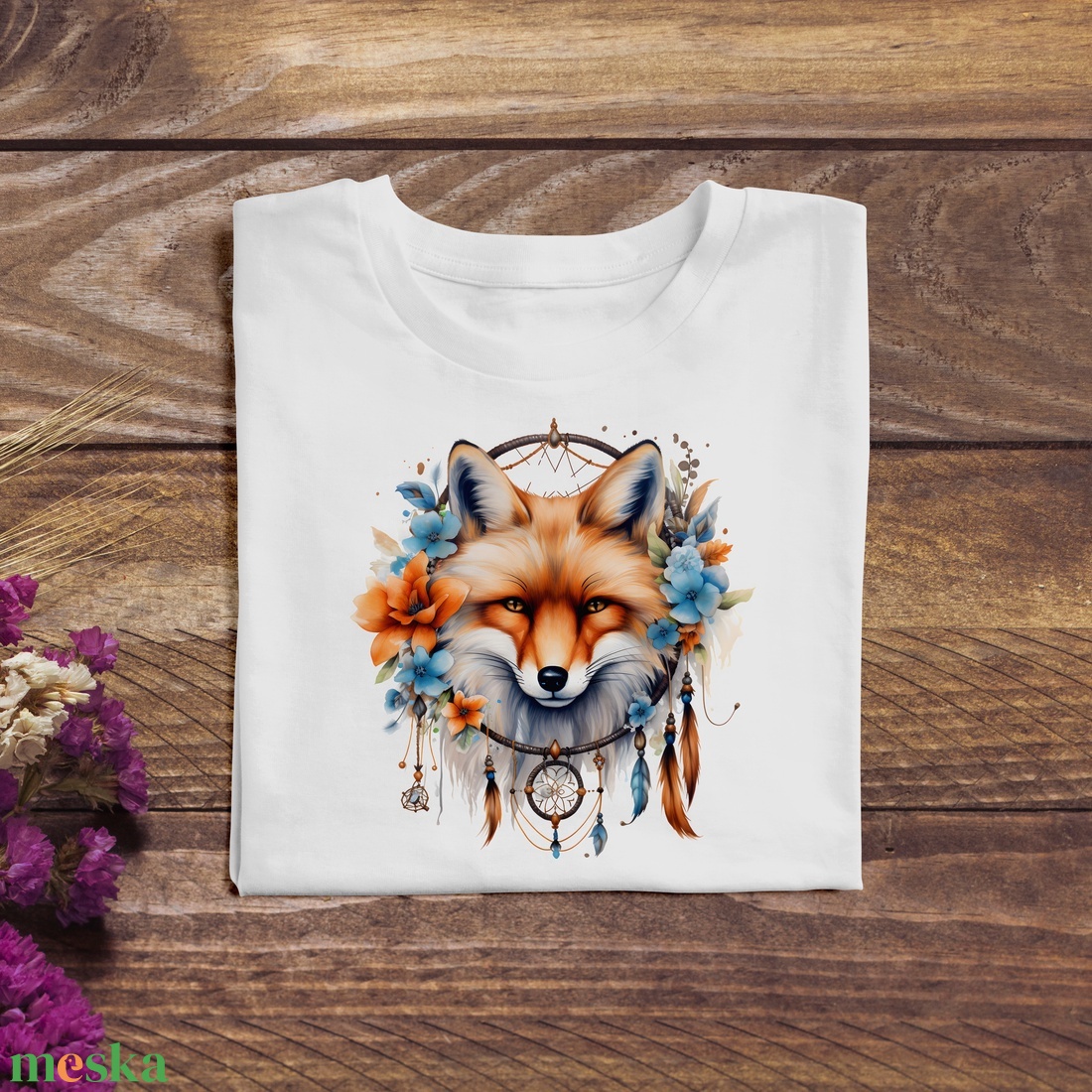 Dream catcher fox - ruha & divat - női ruha - póló, felső - Meska.hu