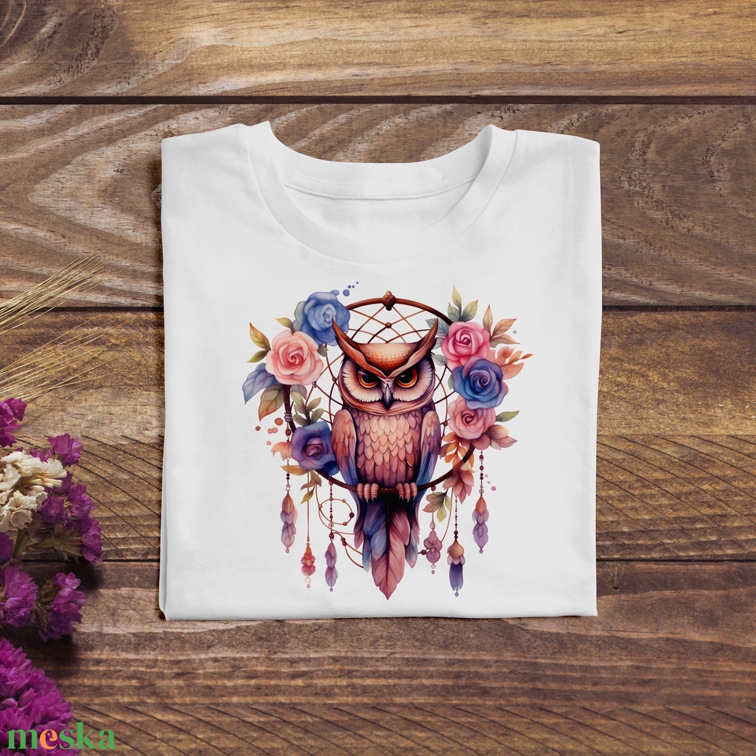 Dream catcher owl - ruha & divat - női ruha - póló, felső - Meska.hu