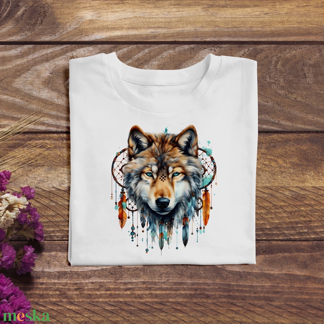 Dream catcher wolf - ruha & divat - női ruha - póló, felső - Meska.hu