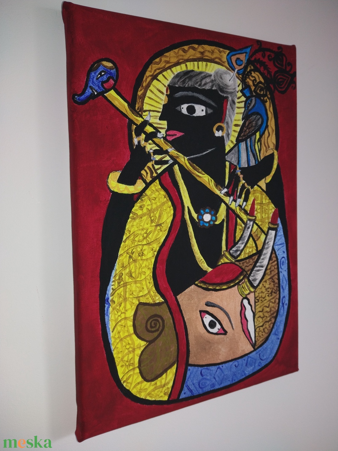 Krishna, 45 x 30 cm - művészet - festmény - akril - Meska.hu