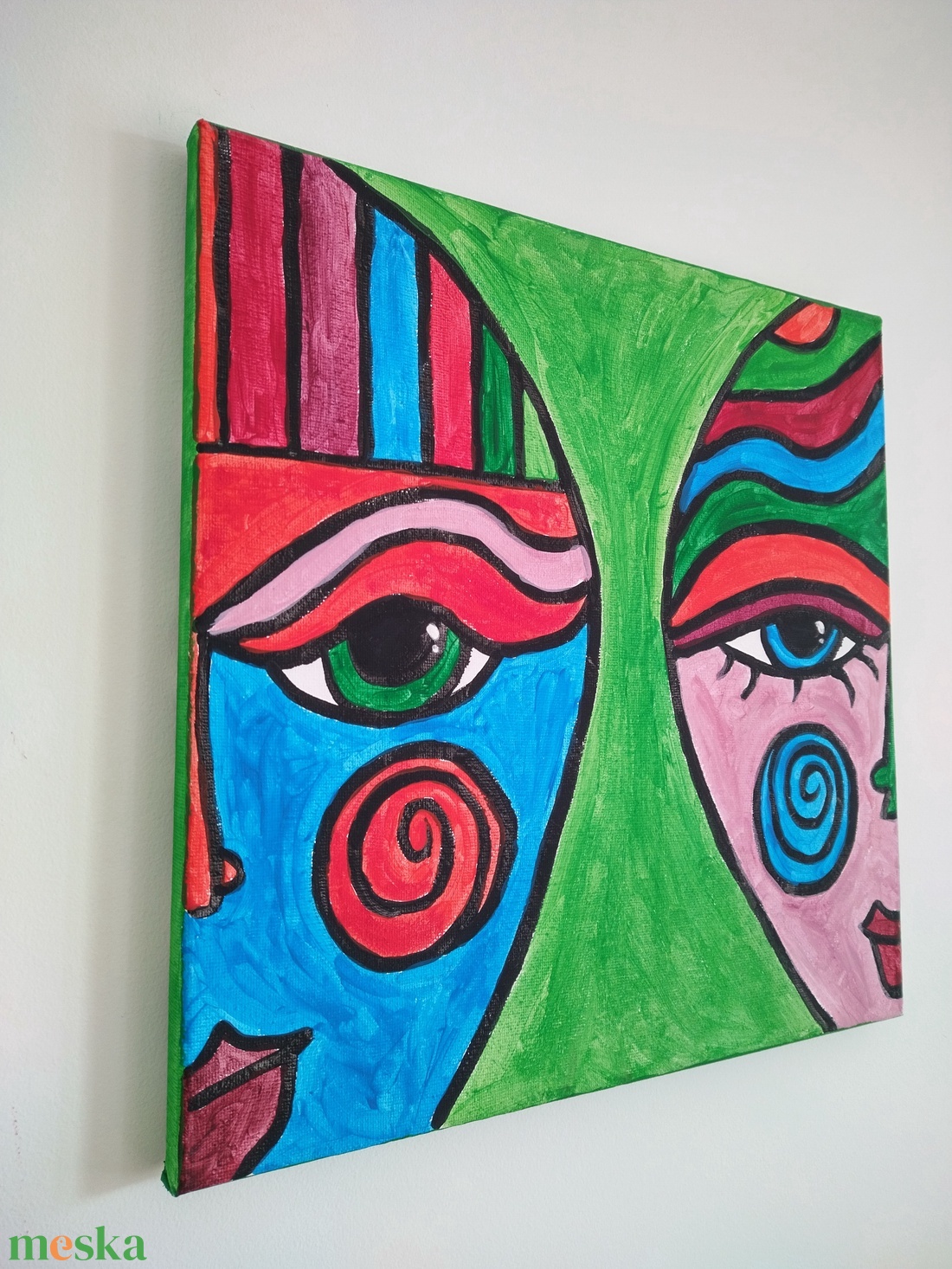 Maszkok 30 x 30 cm - művészet - festmény - akril - Meska.hu Maszkok 30 x 30 cm - művészet - festmény - akril - Meska.hu