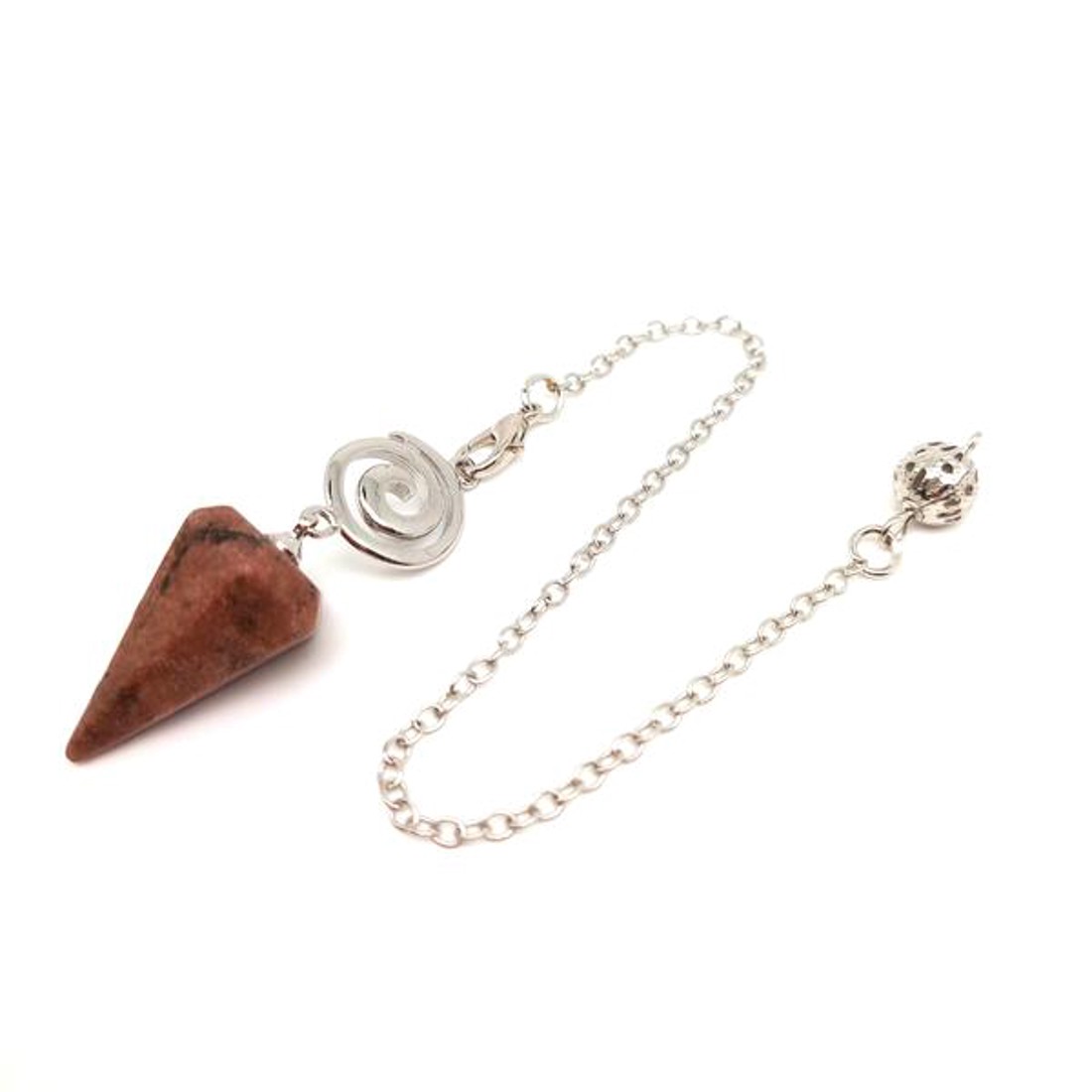 Inga hatlap spirál Rodonit 1,5x2,5cm - otthon & életmód - dekoráció - spiritualitás - inga - Meska.hu