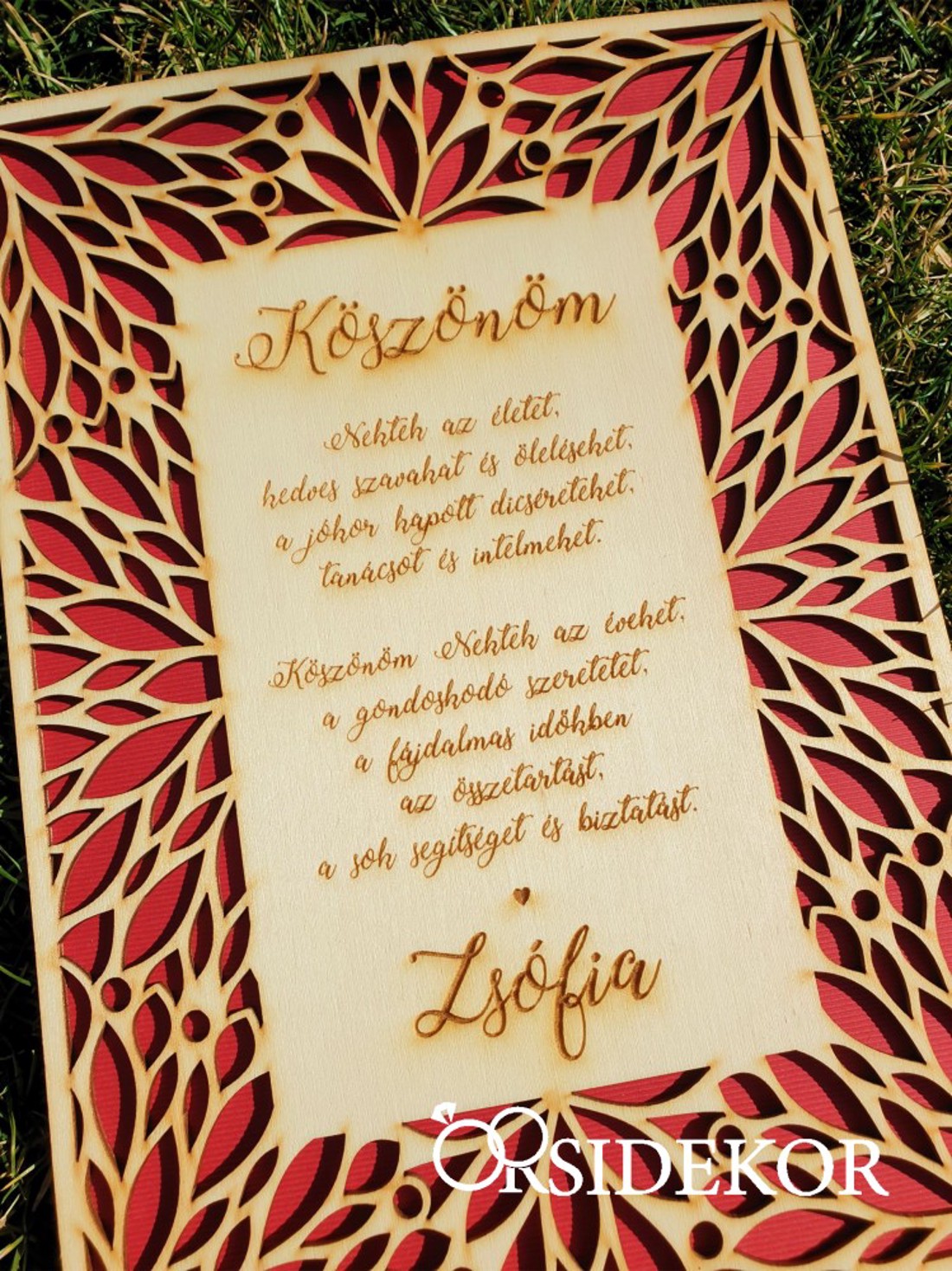 Szülőköszöntő tábla modern dekoráció - esküvő - emlék & ajándék - szülőköszöntő ajándék - Meska.hu