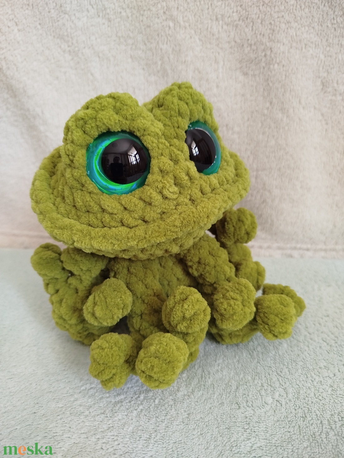 Horgolt béka - játék & sport - plüssállat & játékfigura - béka - Meska.hu