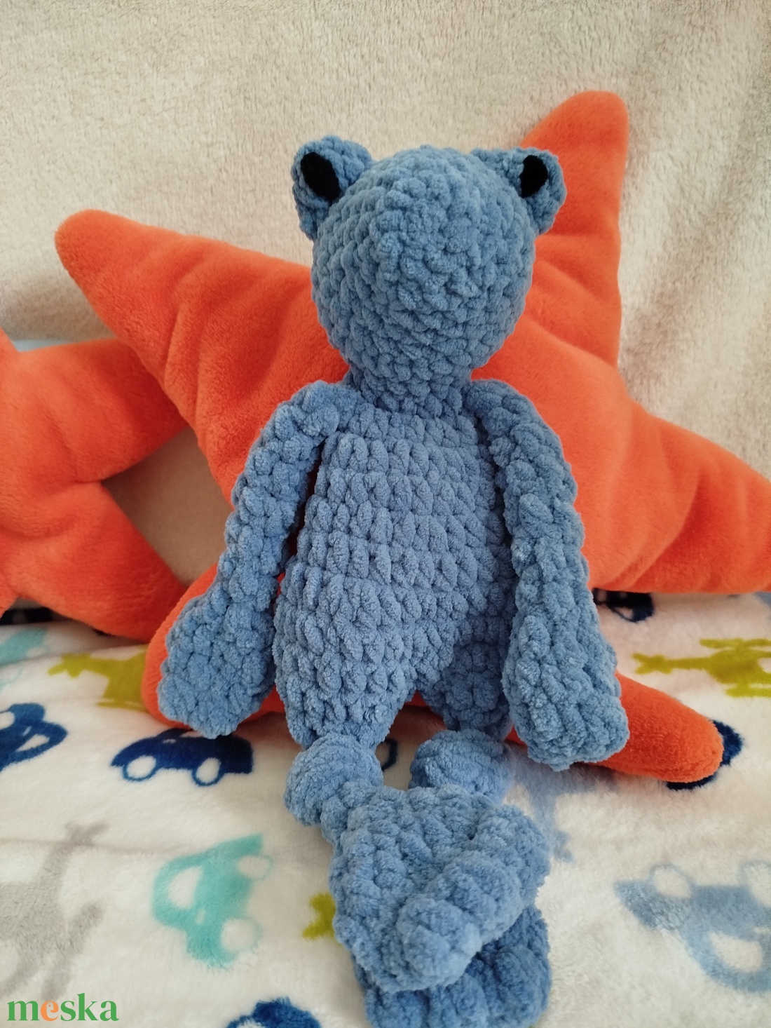 Horgolt béka szundipajti - kék - játék & sport - plüssállat & játékfigura - béka - Meska.hu