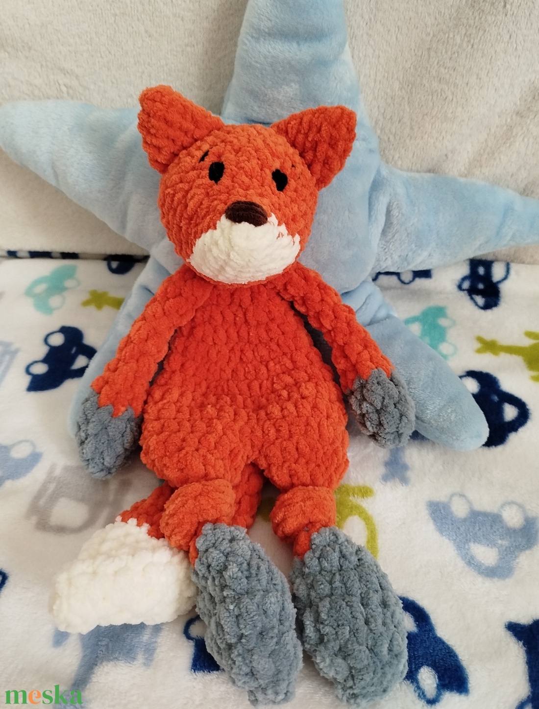 Horgolt róka szundipajti  - játék & sport - plüssállat & játékfigura - róka - Meska.hu