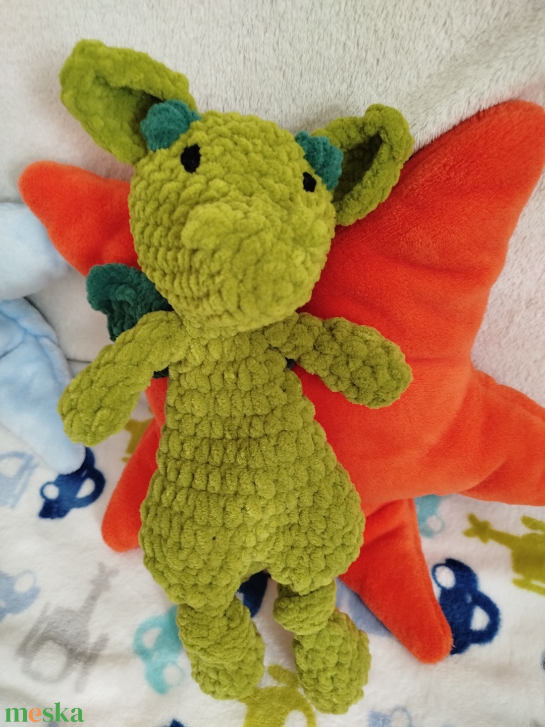 Horgolt sárkány szundipajti  - játék & sport - plüssállat & játékfigura - plüss sárkány - Meska.hu