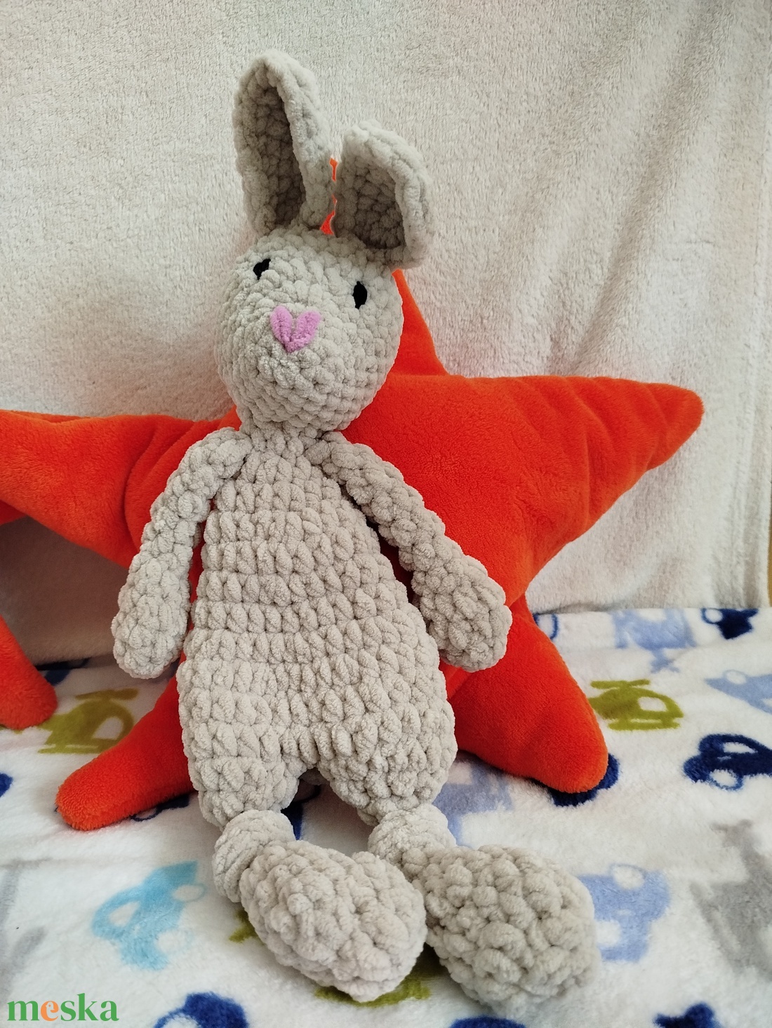 Horgolt nyuszi szundipajti  - játék & sport - plüssállat & játékfigura - nyuszi - Meska.hu