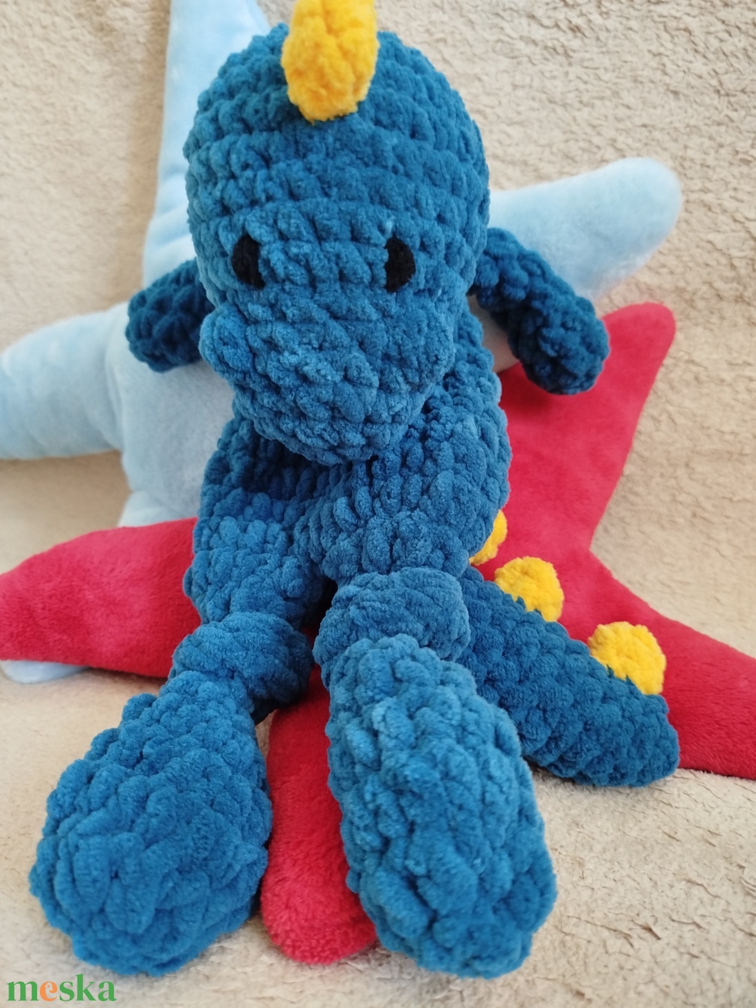 Horgolt dínó szundipajti  - játék & sport - plüssállat & játékfigura - plüss dínók - Meska.hu
