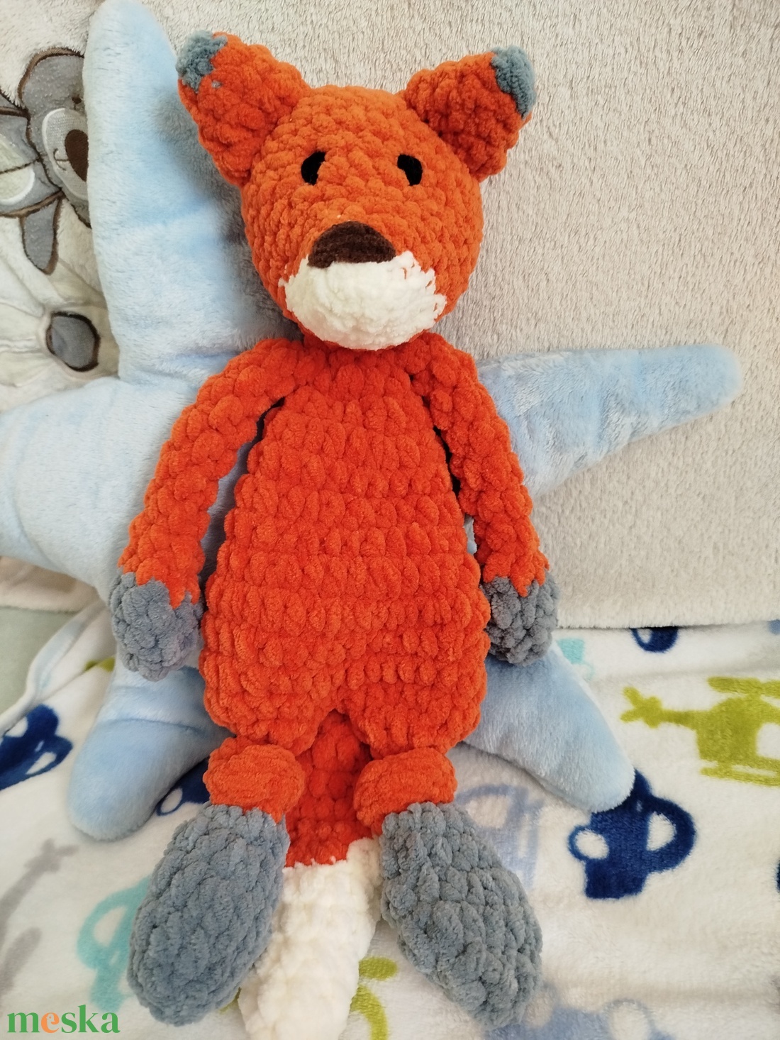 Horgolt róka szundipajti - játék & sport - plüssállat & játékfigura - róka - Meska.hu