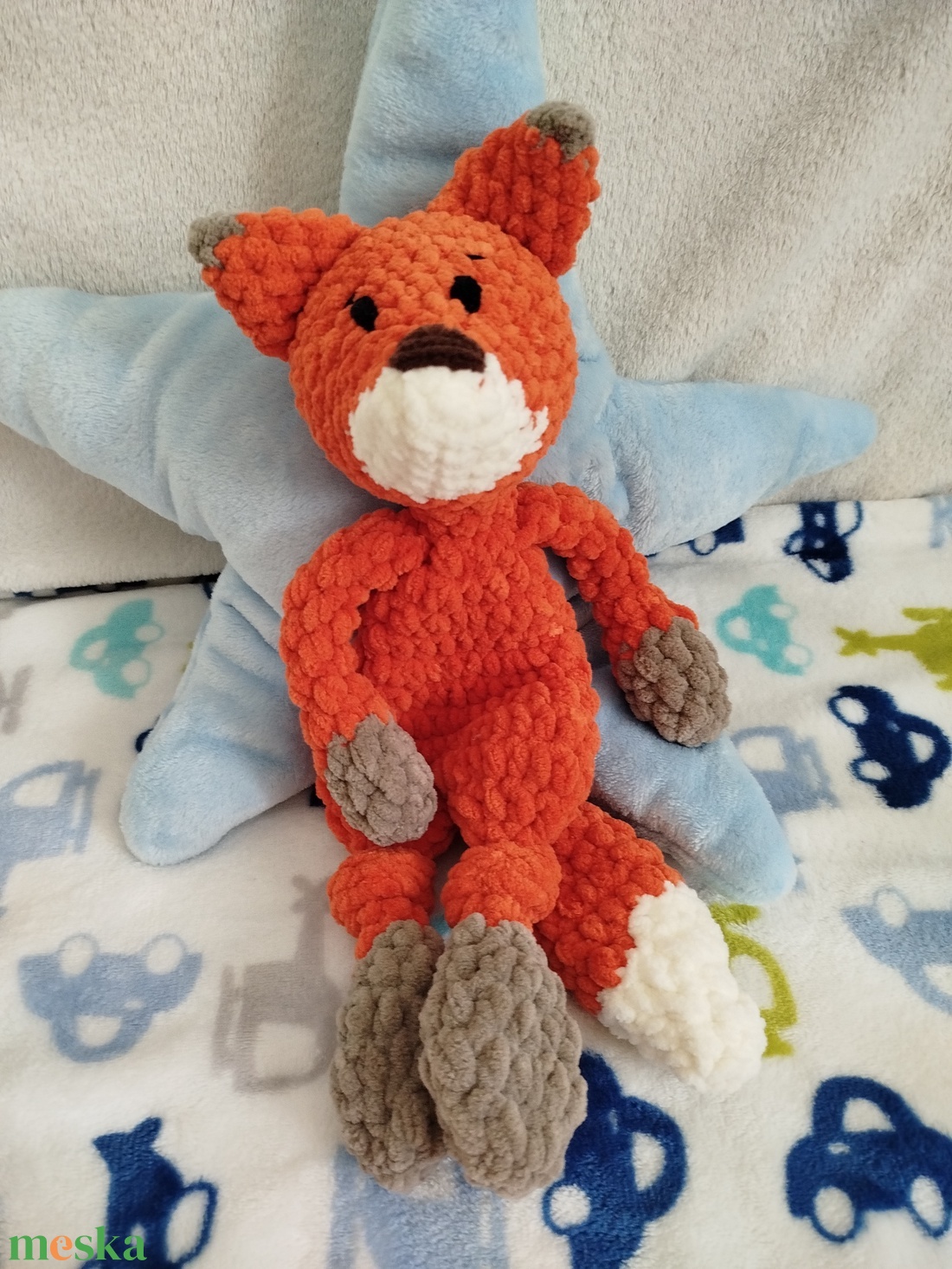 Horgolt róka szundipajti - játék & sport - plüssállat & játékfigura - róka - Meska.hu