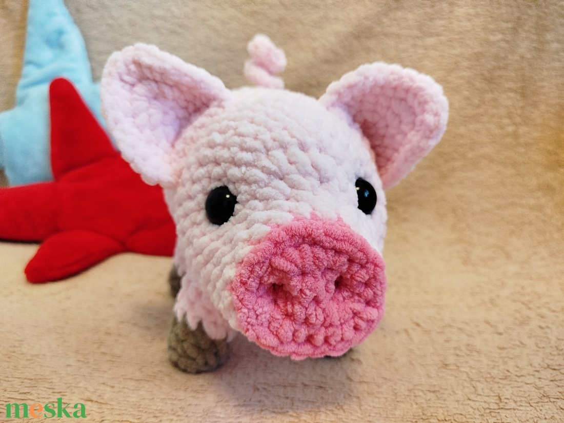 Horgolt malacka plüss - rózsaszín - játék & sport - plüssállat & játékfigura - más figura - Meska.hu