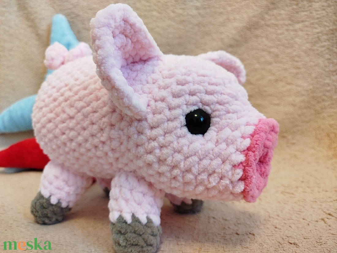 Horgolt malacka plüss - rózsaszín - játék & sport - plüssállat & játékfigura - más figura - Meska.hu
