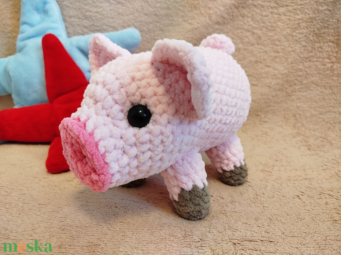 Horgolt malacka plüss - rózsaszín - játék & sport - plüssállat & játékfigura - más figura - Meska.hu