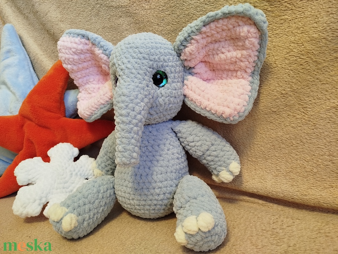 Horgolt elefánt  - játék & sport - plüssállat & játékfigura - elefánt - Meska.hu
