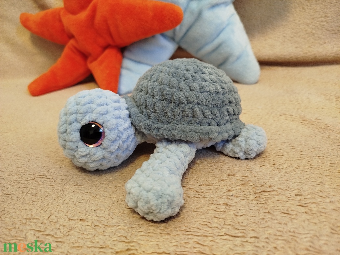 Horgolt szürke teknős - játék & sport - plüssállat & játékfigura - más figura - Meska.hu