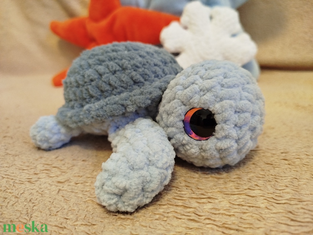 Horgolt szürke teknős - játék & sport - plüssállat & játékfigura - más figura - Meska.hu