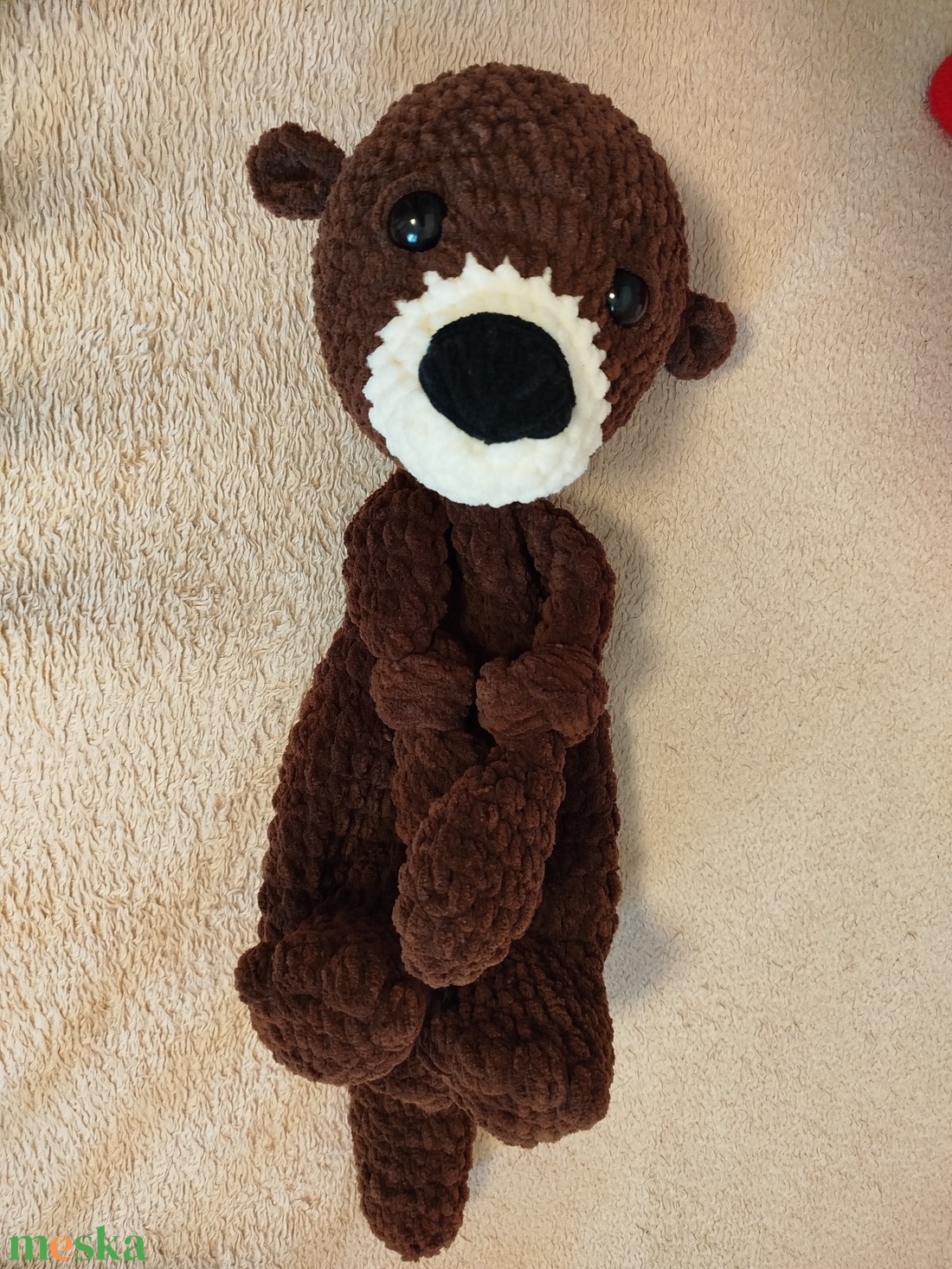 Horgolt vidra szundi - játék & sport - plüssállat & játékfigura - más figura - Meska.hu