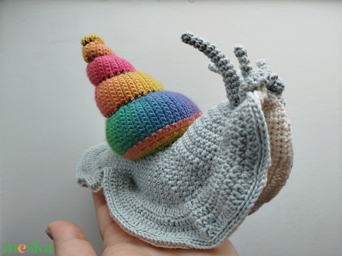 Horgolt óriás csiga - játék & sport - plüssállat & játékfigura - csiga - Meska.hu