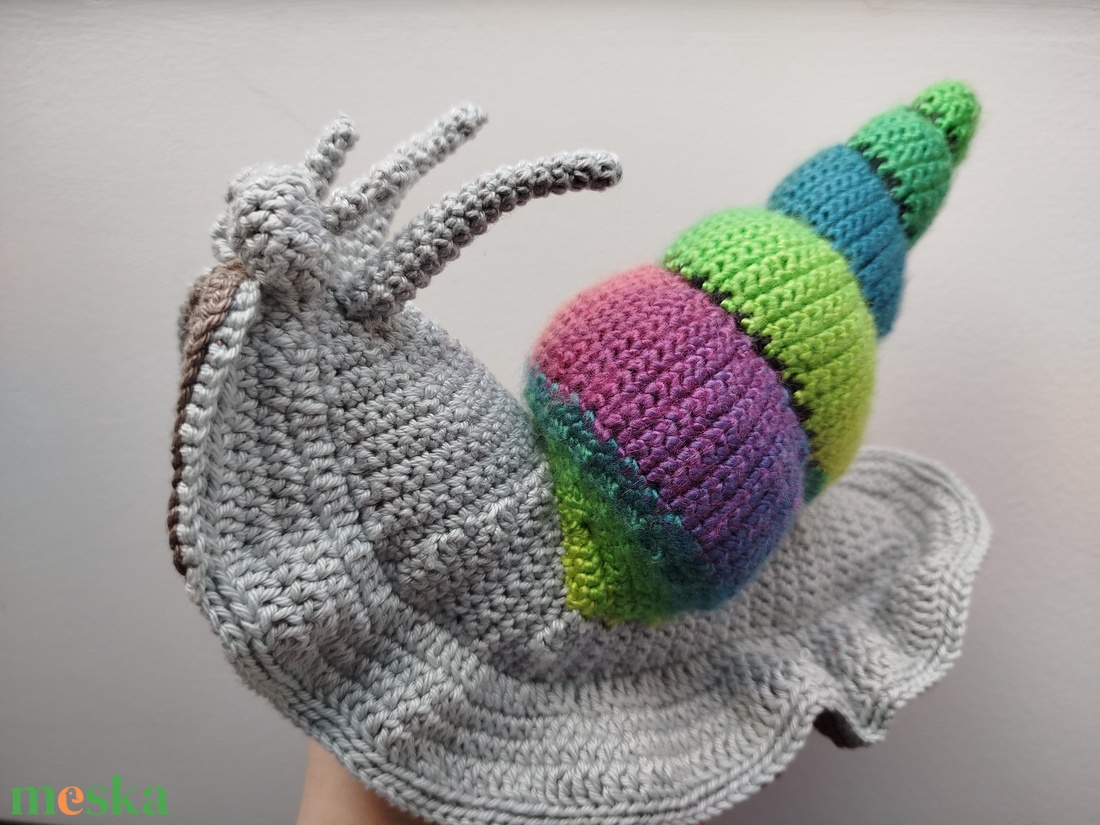 Horgolt óriás csiga - játék & sport - plüssállat & játékfigura - csiga - Meska.hu