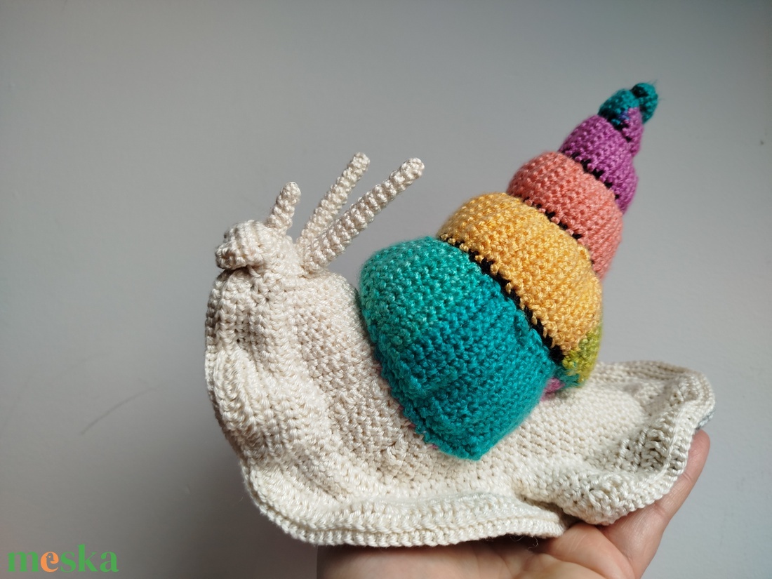 Horgolt óriás csiga - játék & sport - plüssállat & játékfigura - csiga - Meska.hu