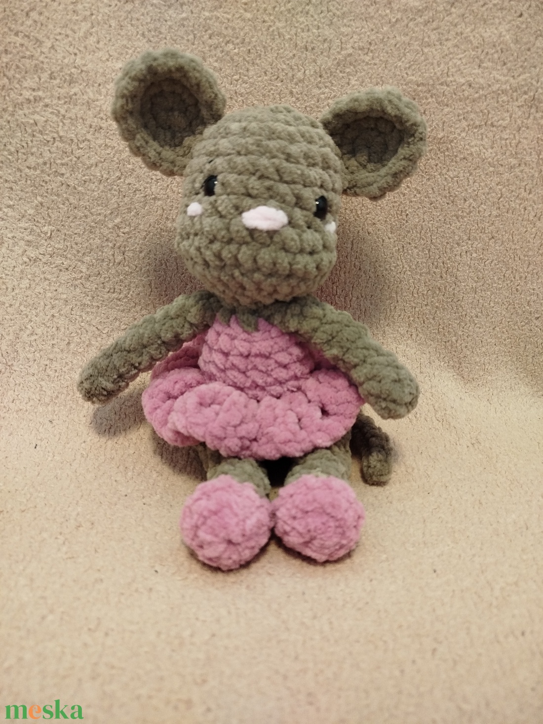 Horgolt balerina egér - játék & sport - plüssállat & játékfigura - egér - Meska.hu