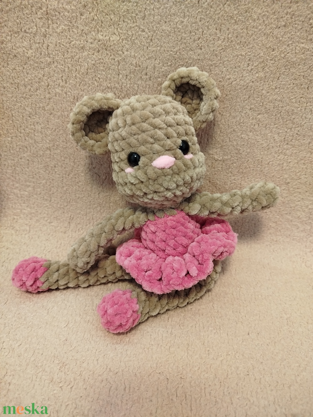 Horgolt balerina egér - játék & sport - plüssállat & játékfigura - egér - Meska.hu