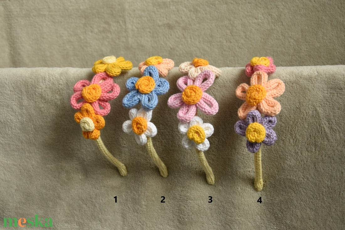 Virágos hajpánt - ruha & divat - sál, sapka, kendő - fejpánt - Meska.hu