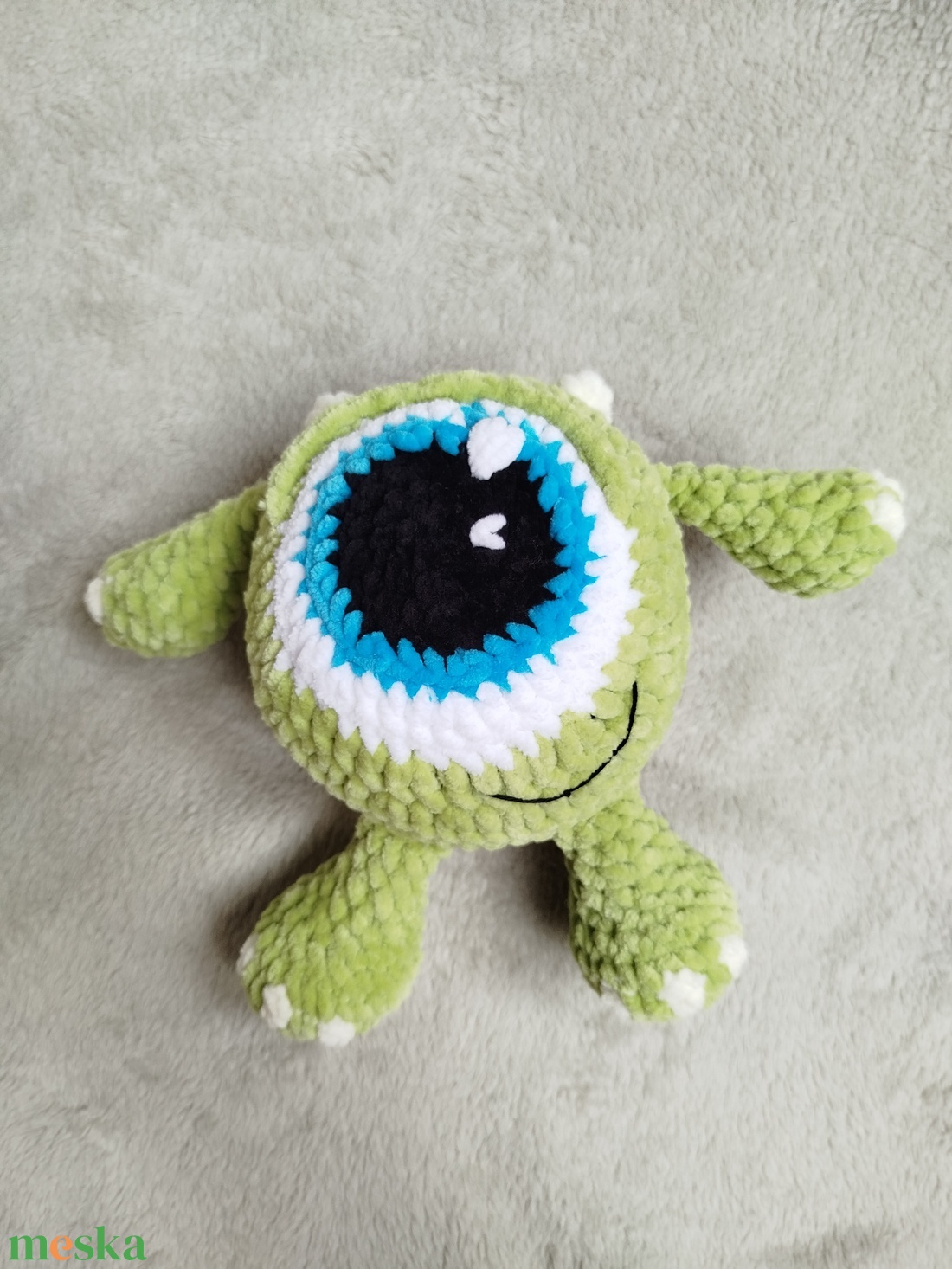 Horgolt Mike Wazowski - játék & sport - plüssállat & játékfigura - más figura - Meska.hu