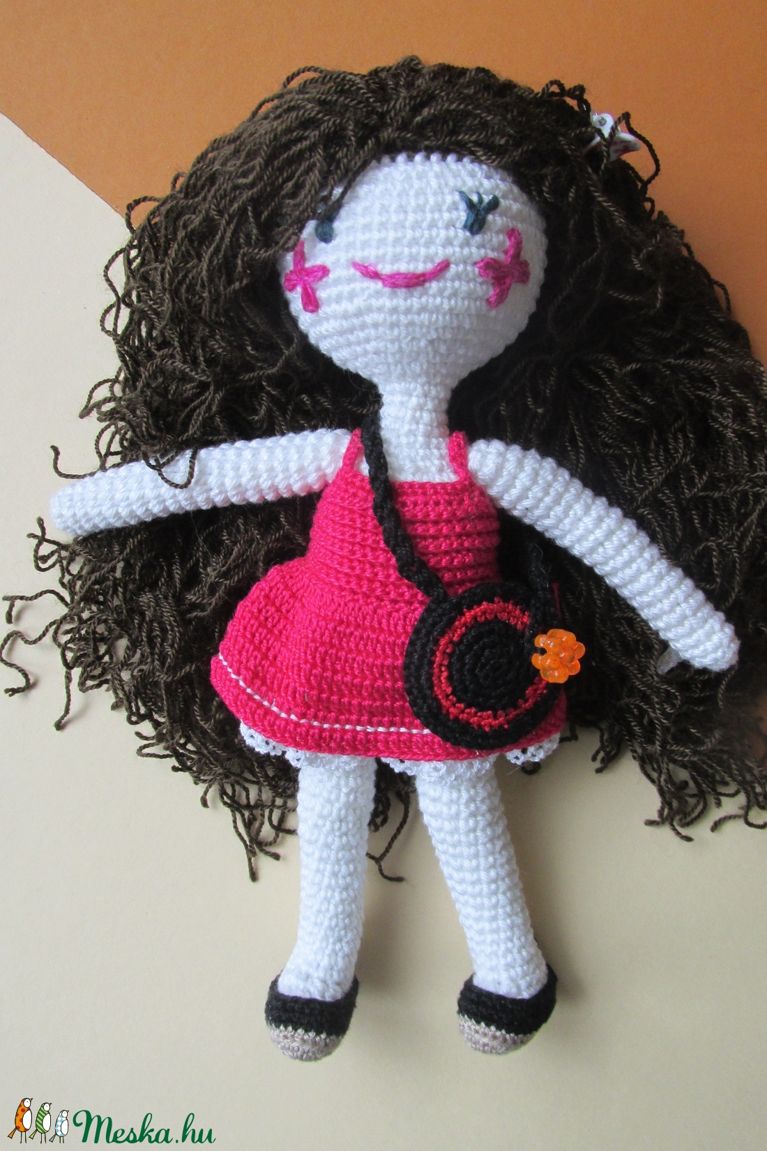 Szilvia baba - amigurumi baba - horgolt baba - horgolt öltöztetős baba - baba ruhatárral - játékbaba -  - Meska.hu