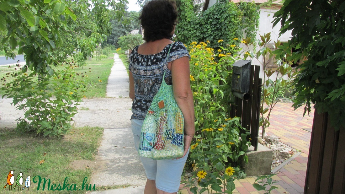 Francia szatyor - 4000 Ft -  bevásárló szatyor - horgolt szatyor - retro necc szatyor -  - Meska.hu