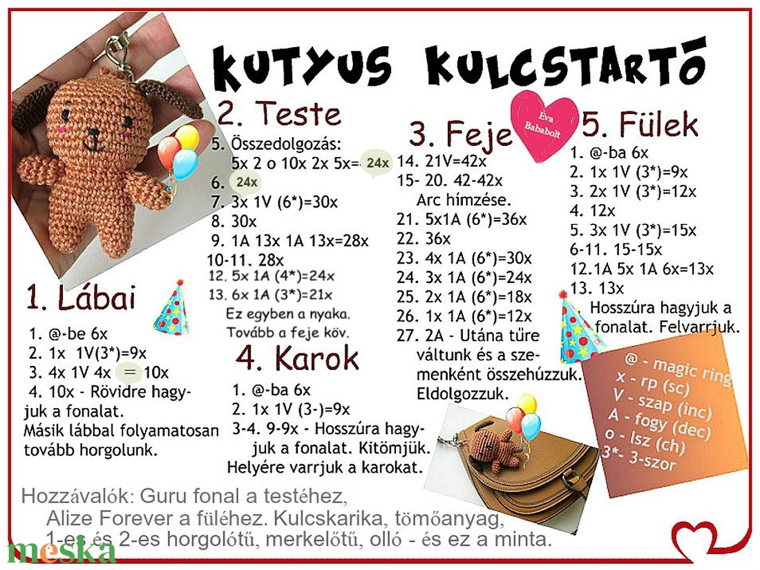 Amigurumi iskola - PDF - 76 oldalas digitális könyv - mindössze 2500Ft - diy (csináld magad) - egységcsomag - Meska.hu