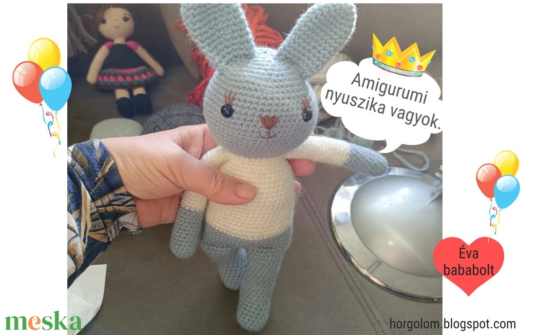 Amigurumi Nyuszika - PDF minta - diy (csináld magad) - szabásminta, útmutató - horgolási minta - Meska.hu Amigurumi Nyuszika - PDF minta - diy (csináld magad) - szabásminta, útmutató - horgolási minta - Meska.hu