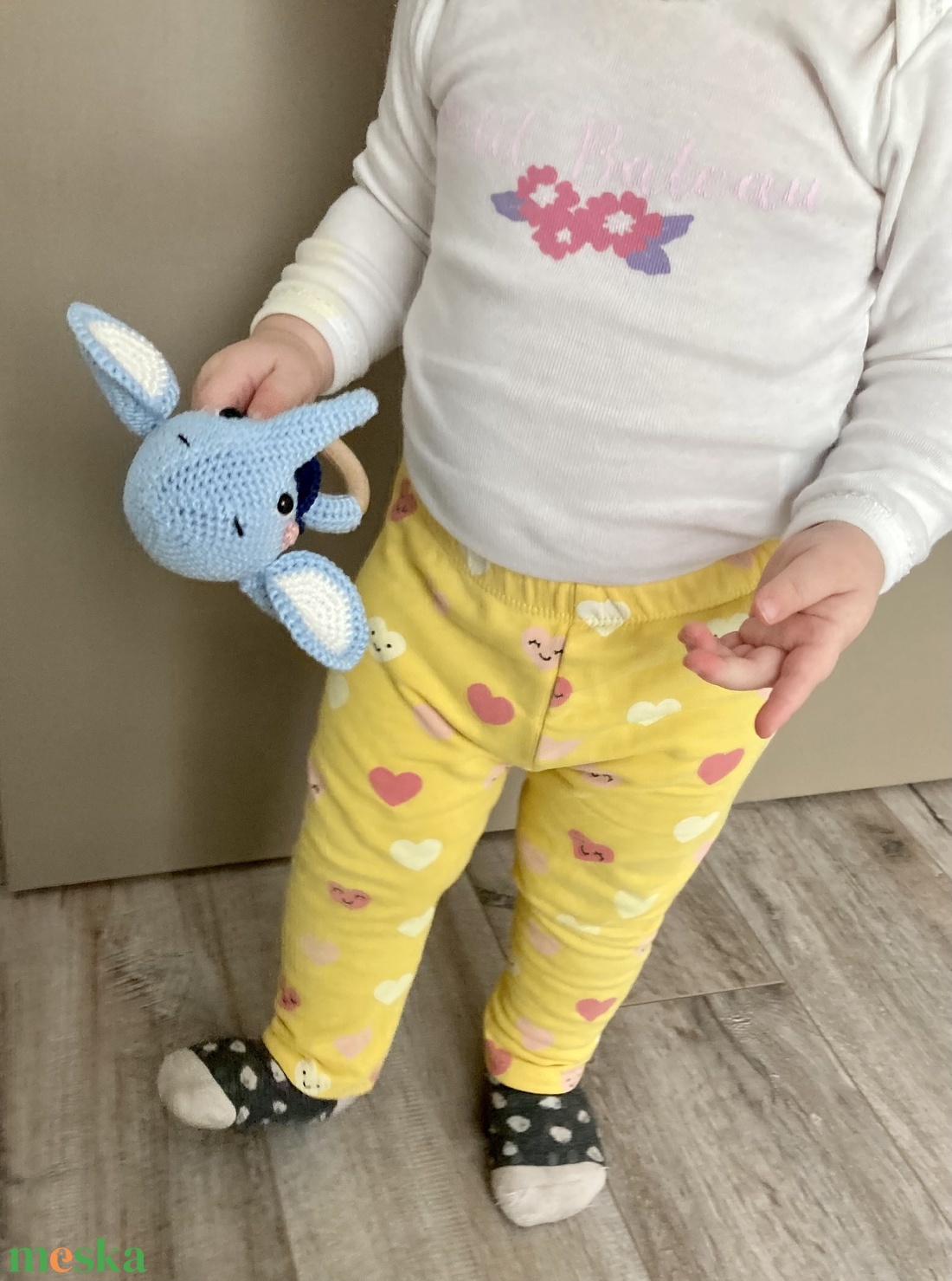 Elefánt baba csörgő és rágóka - játék & sport - 3 éves kor alattiaknak - csörgő - Meska.hu