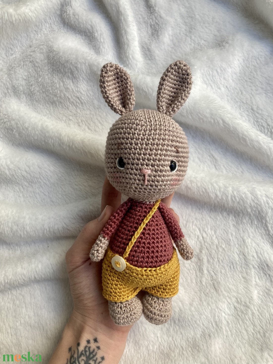 Pocakos horgolt nyuszi - játék & sport - plüssállat & játékfigura - nyuszi - Meska.hu