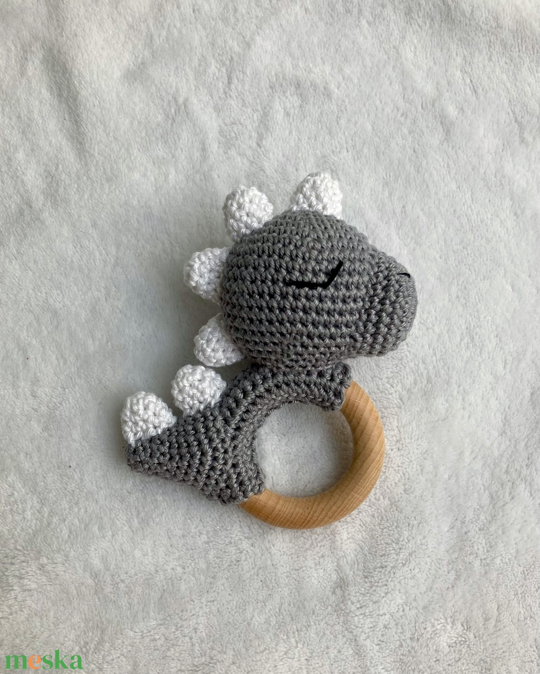 Dínó baba csörgő és rágóka - játék & sport - 3 éves kor alattiaknak - csörgő - Meska.hu