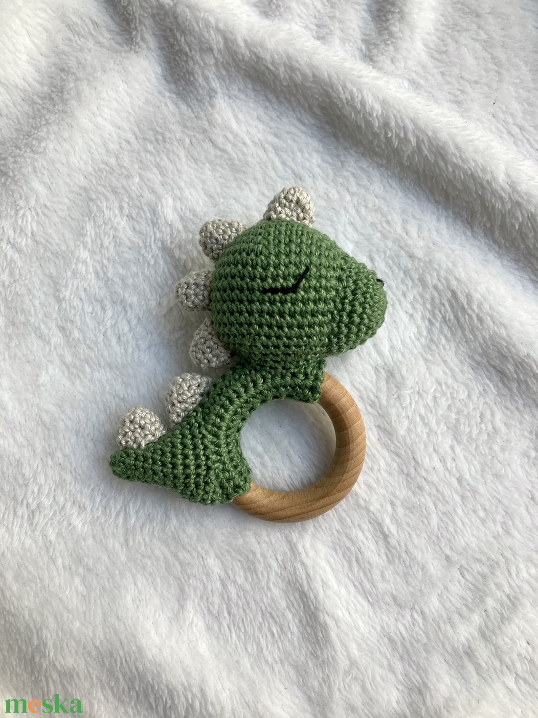 Dínó baba csörgő és rágóka - játék & sport - 3 éves kor alattiaknak - csörgő - Meska.hu