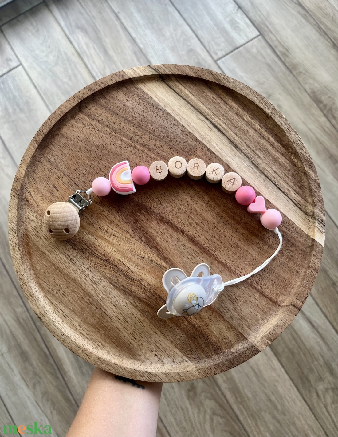 Névre szóló cumilánc - baba - mama - baba játékok - cumilánc - Meska.hu