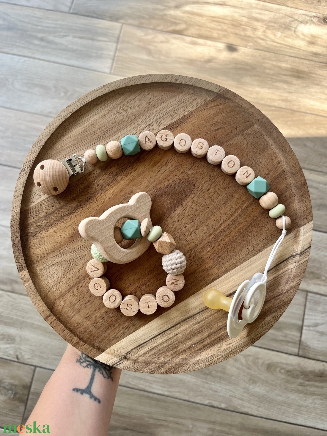 Névre szóló cumilánc - baba - mama - baba játékok - cumilánc - Meska.hu