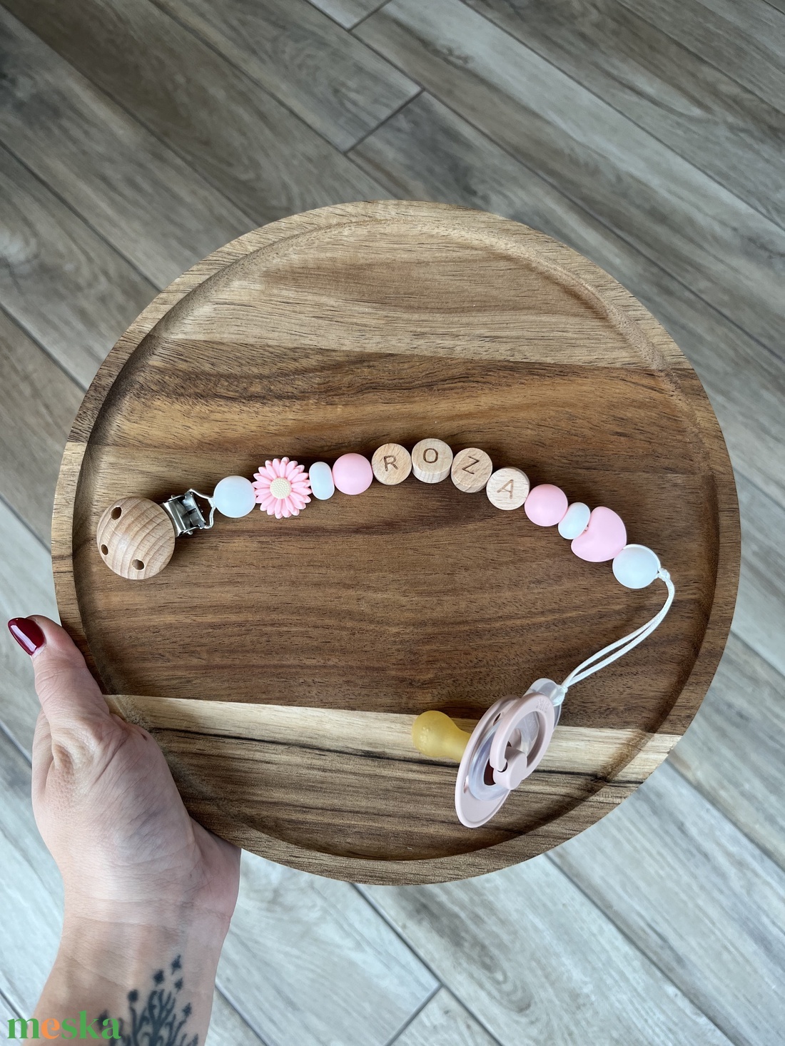 Névre szóló cumilánc - baba - mama - baba játékok - cumilánc - Meska.hu