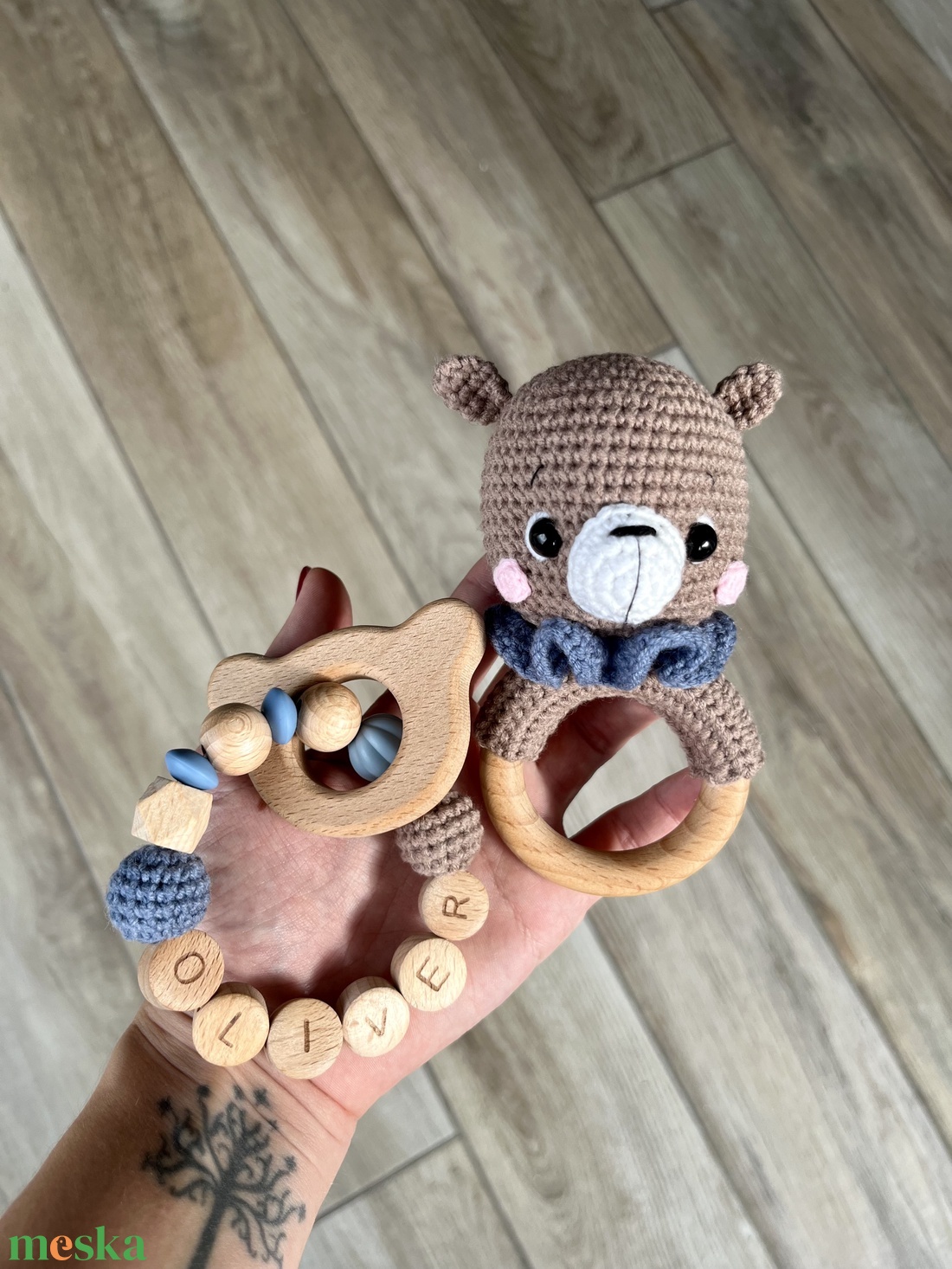 Horgolt maci csörgő - játék & sport - 3 éves kor alattiaknak - csörgő - Meska.hu