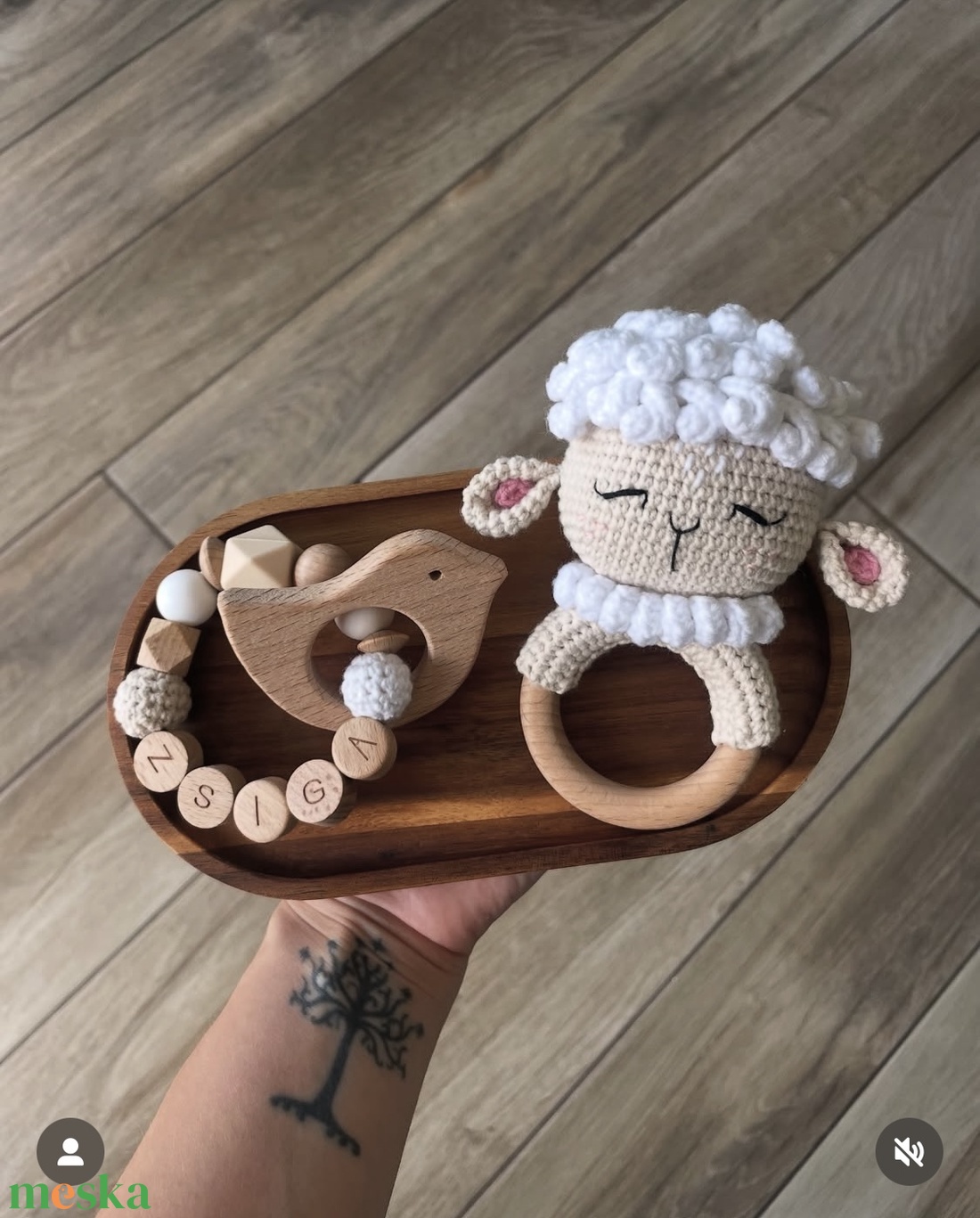 Horgolt bárány csörgő - játék & sport - 3 éves kor alattiaknak - csörgő - Meska.hu