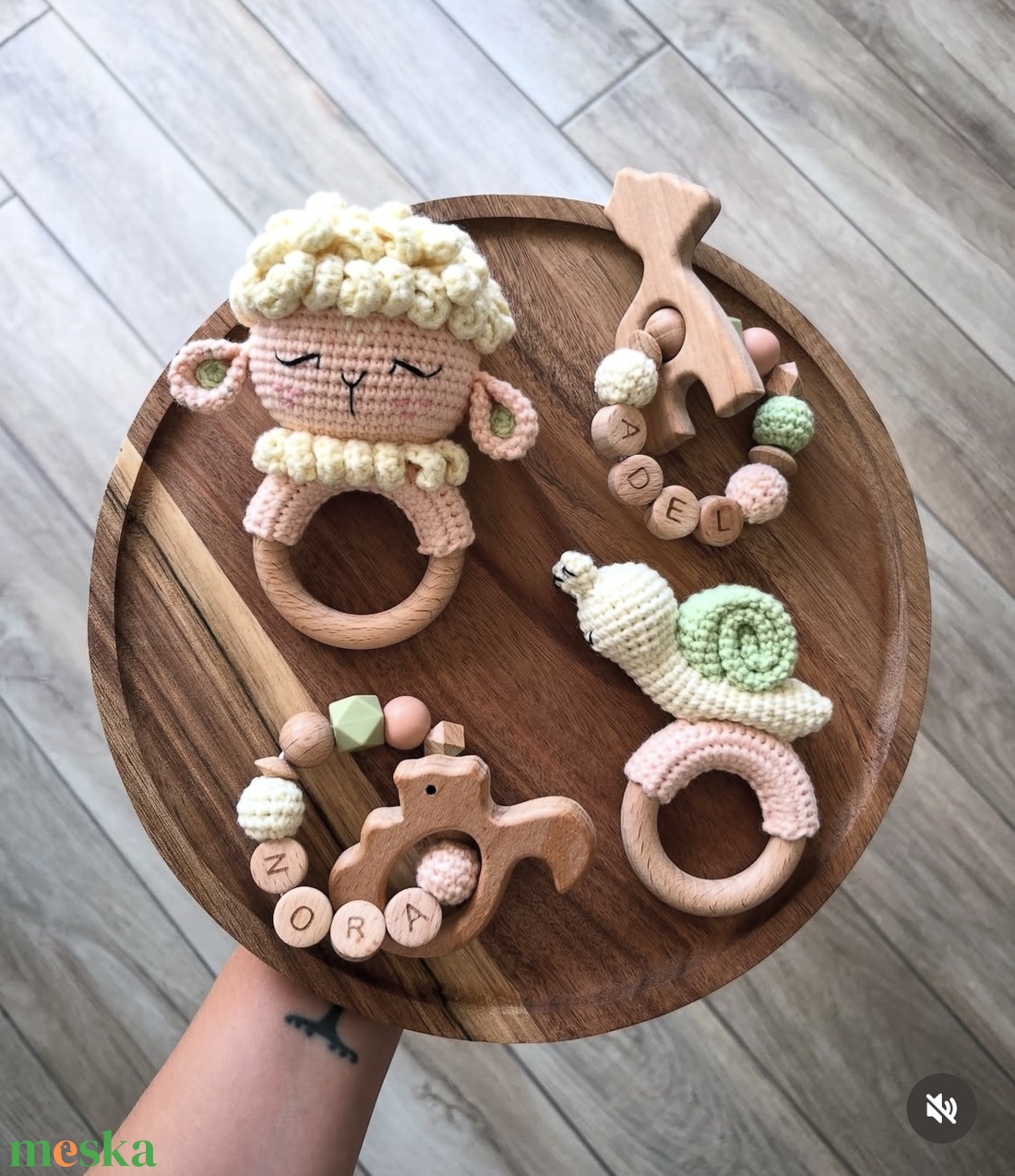 Horgolt bárány csörgő - játék & sport - 3 éves kor alattiaknak - csörgő - Meska.hu